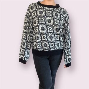 Black and White Patterned Sweater